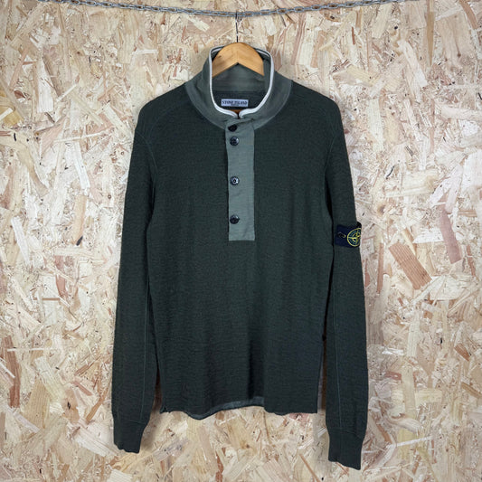 Stone island Green Crinkle quarter zip jumper Large 2000s