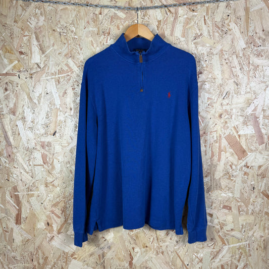 Polo Ralph lauren blue quarter zip jumper XL