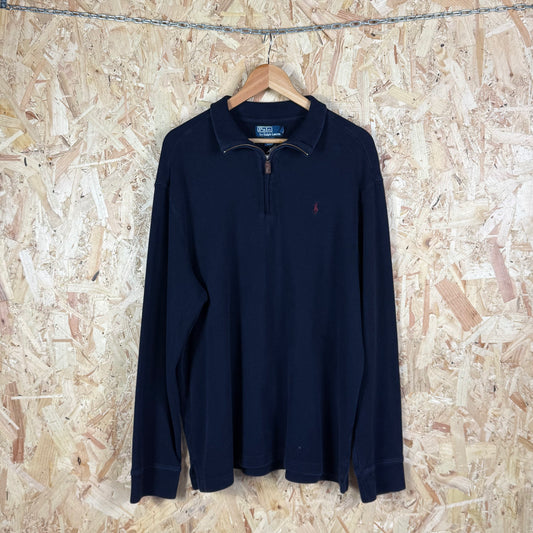 Ralph lauren quarter zip jumper navy blue XL