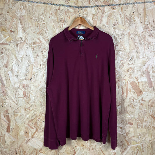 Polo Ralph Lauren quarter zip jumper maroon red XL