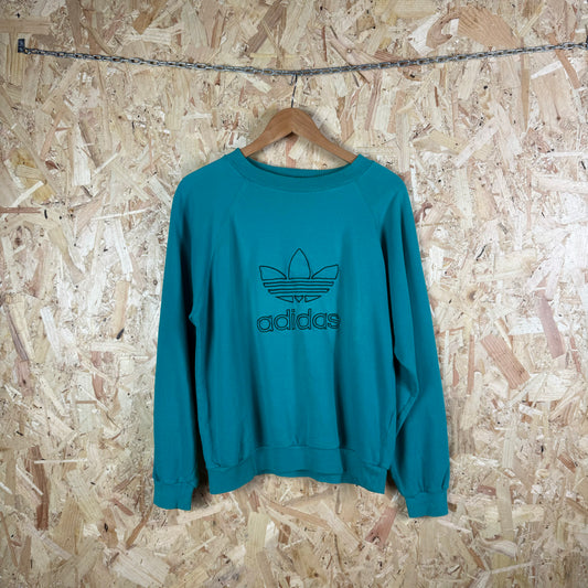 Vintage Green adidas logo sweatshirt Medium 90s