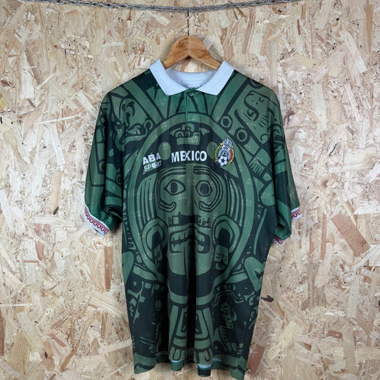 Mexico 1998 Pre world cup Home football shirt ABA sports XL Rare