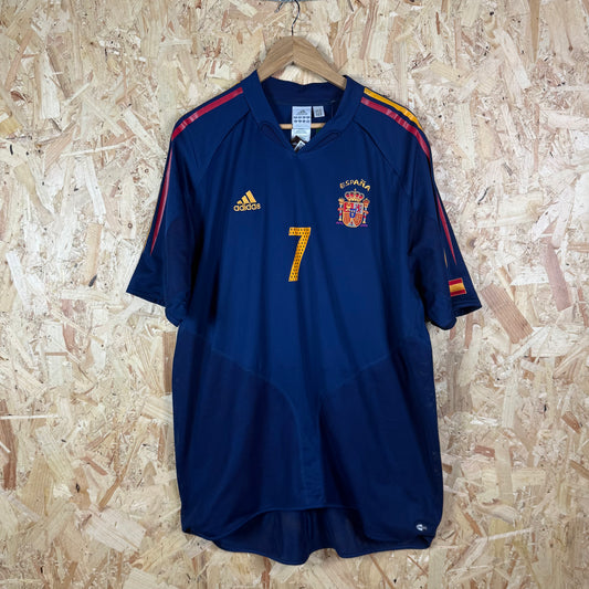 Spain 2004/05 Raul away football shirt Navy blue XL