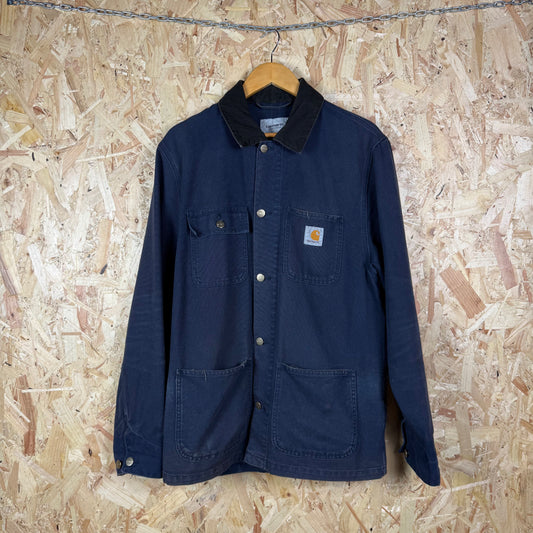 Carhartt Collared Canvas workwear jacket Blue Large