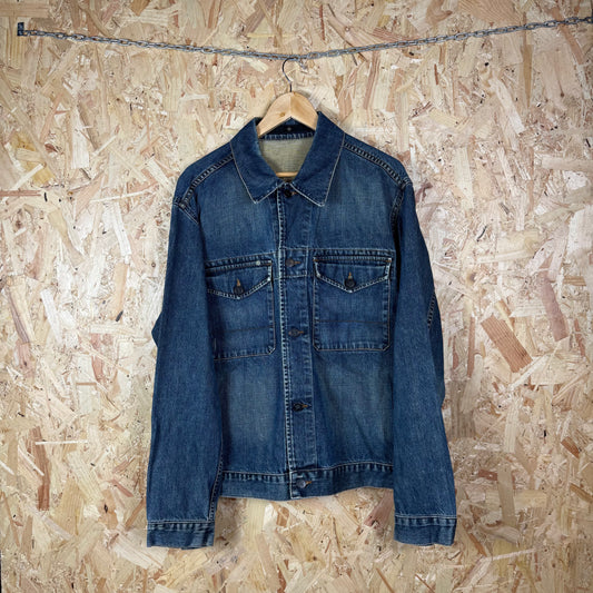 Stone island washed denim jacket blue XL