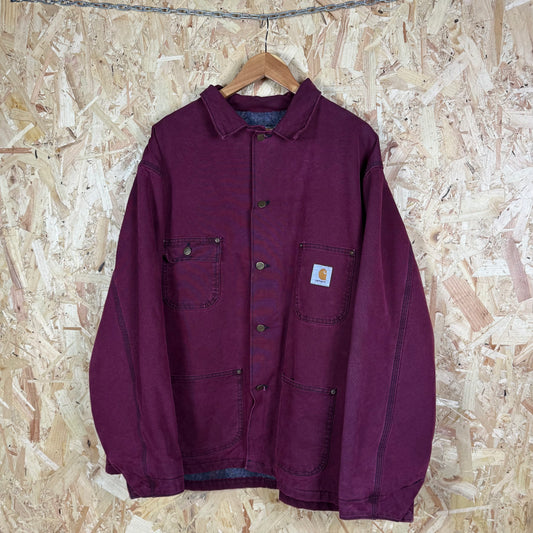 Carhartt canvas workwear jacket Burgundy red 2XL