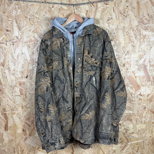 Puritan Camo Grey Hoodie Jacket Size 2XL