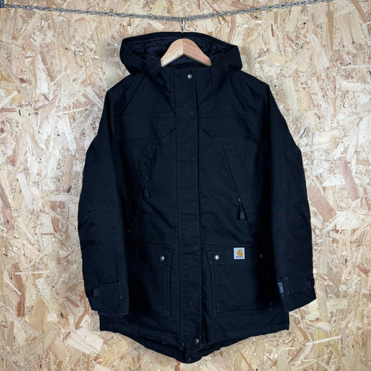 Carhartt Black Canvas Hooded Jacket Size L