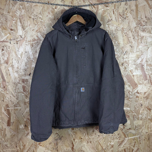 Carhartt Grey Active Jacket Sherpa Hood Size 3XL