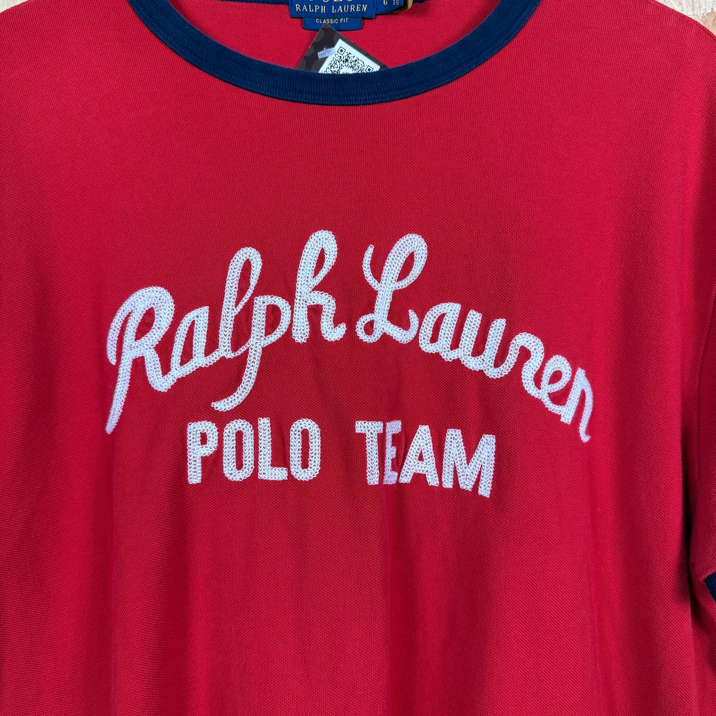 Ralf Lauren Polo Team Red Spell Out T-Shirt Size L