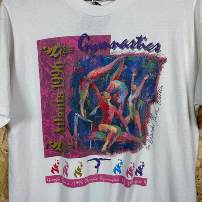 Atlanta 1996 Olympic Gymnastics White T-Shirt Size L