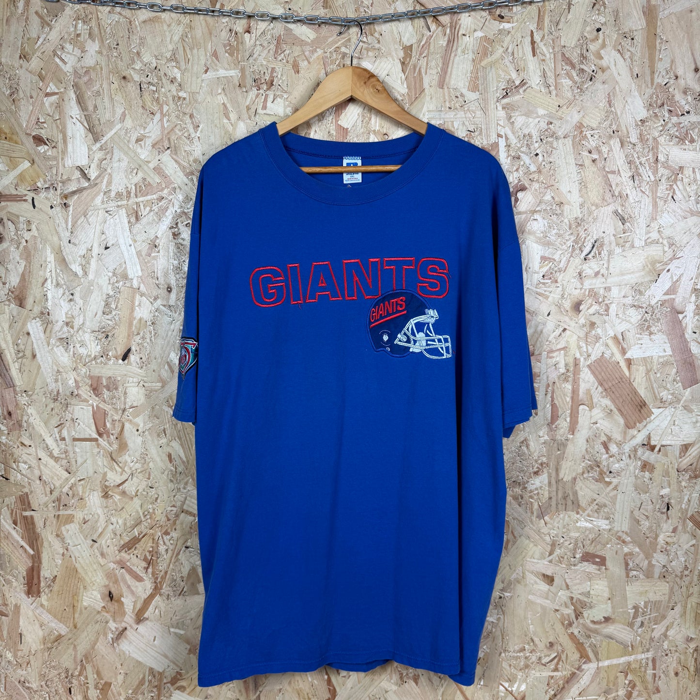 New York Giants Blue Embroidered T-Shirt Size 2XL