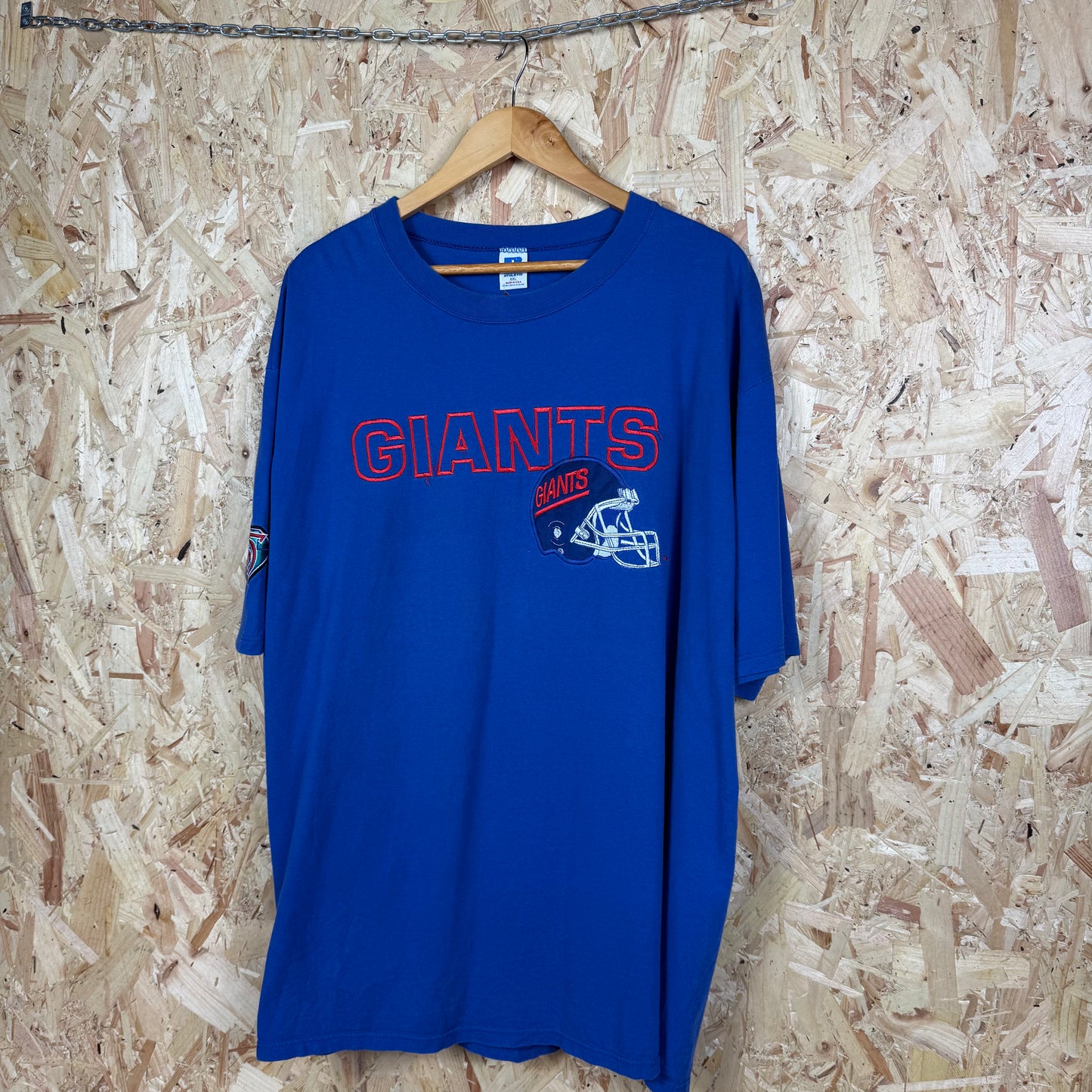 New York Giants Blue Embroidered T-Shirt Size 2XL