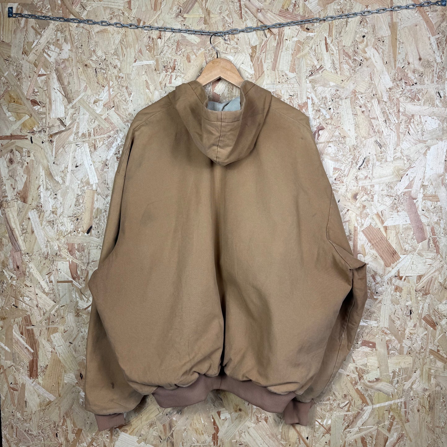 Carhartt Active Jacket Beige With Front Sponsor Size L