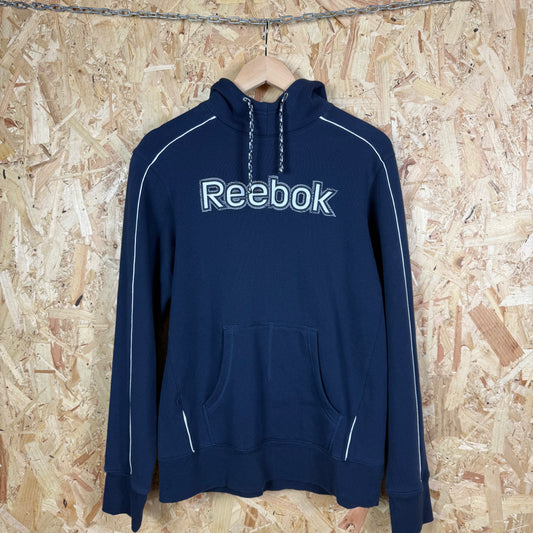 Reebook Navy Spell Out Hoodie Size S