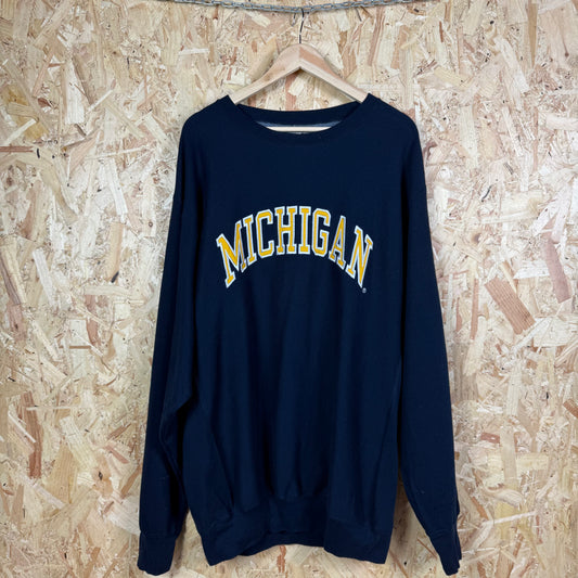 Michigan Navy Spell Out Sweat Shirt Size XL