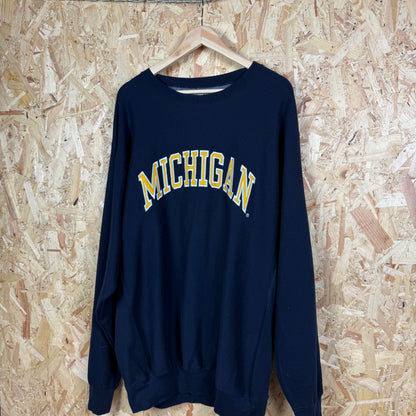 Michigan Navy Spell Out Sweat Shirt Size XL