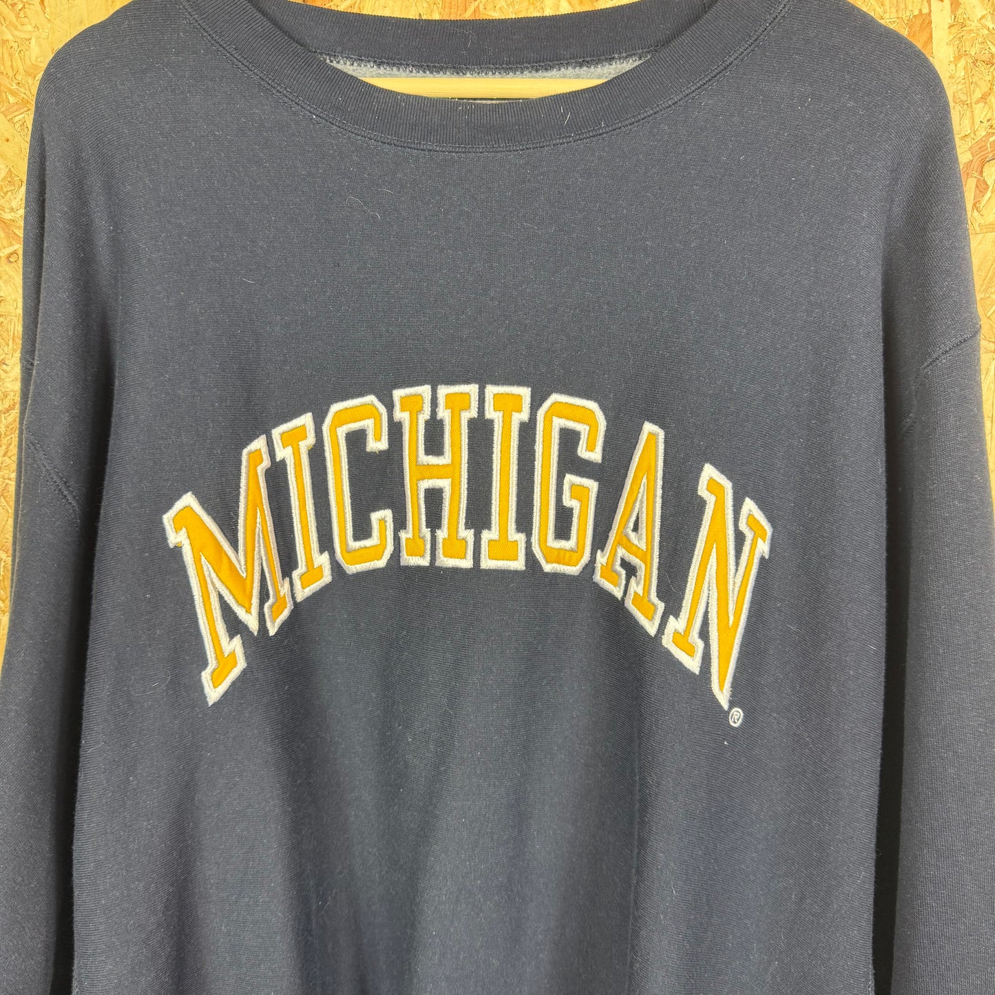 Michigan Navy Spell Out Sweat Shirt Size XL