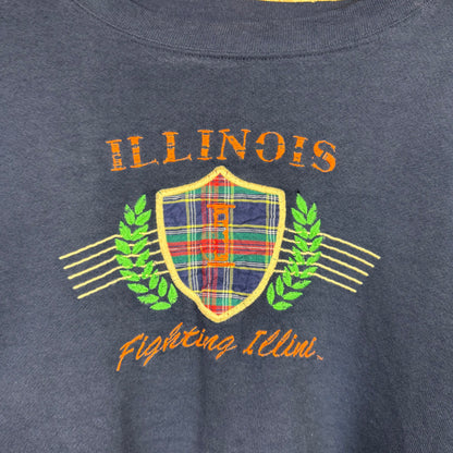 ILLINOIS Fighting Illini Navy Sweatshirt Size L