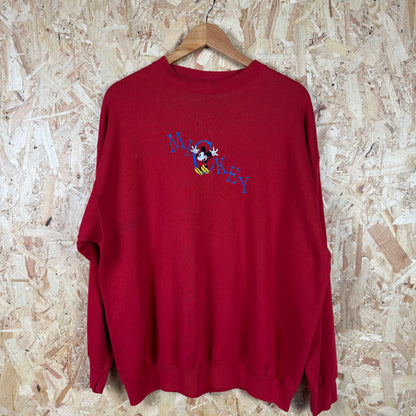 Micky Mouse Red Spell Out Sweatshirt Size XL