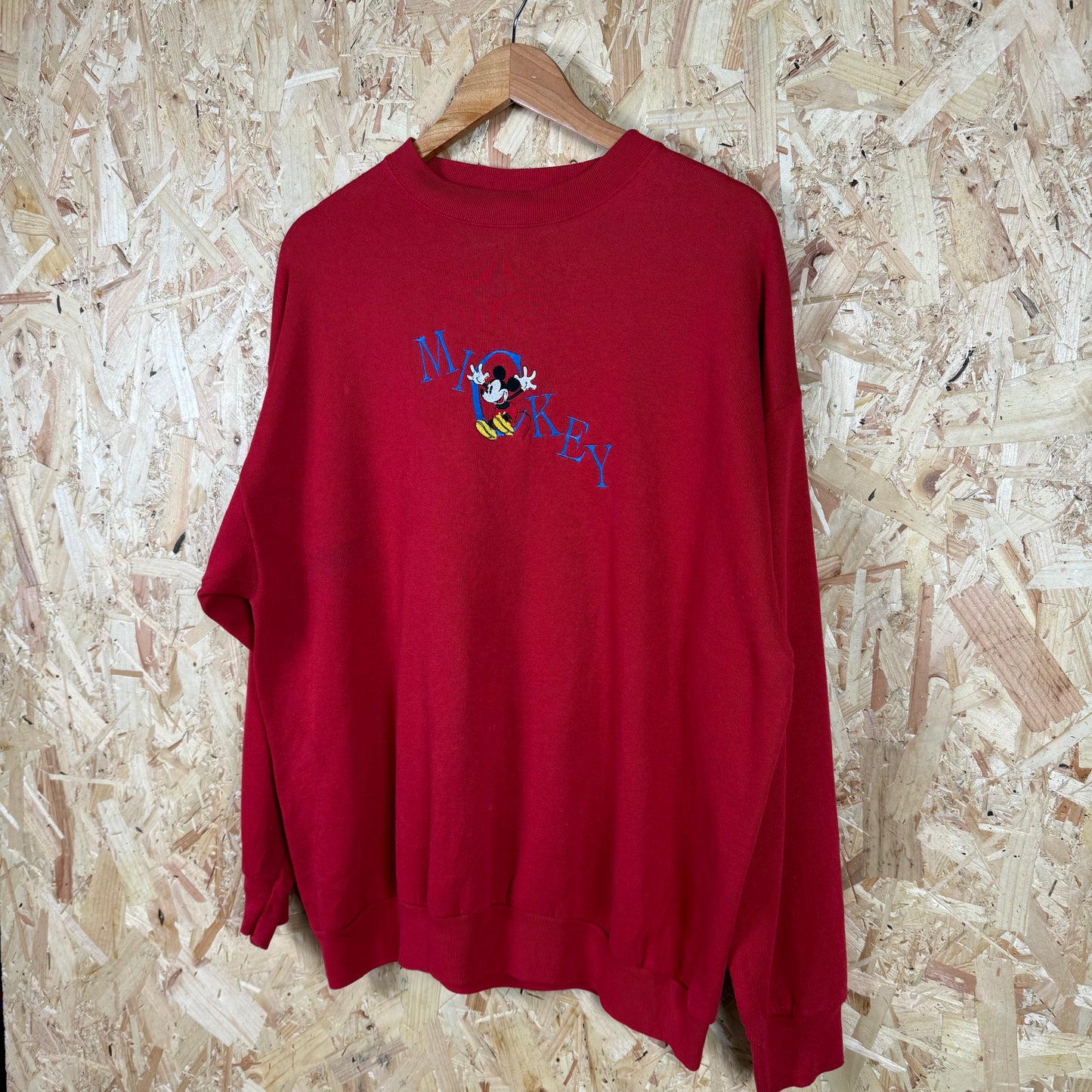 Micky Mouse Red Spell Out Sweatshirt Size XL