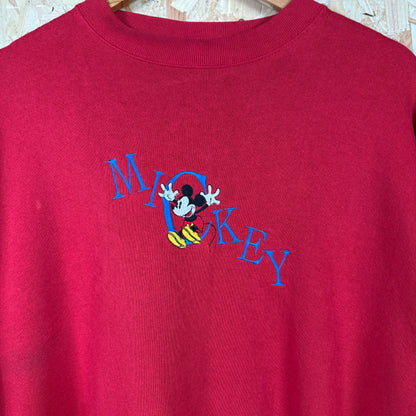 Micky Mouse Red Spell Out Sweatshirt Size XL