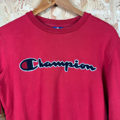 Champion Red Spell out Sweatshirt Size S