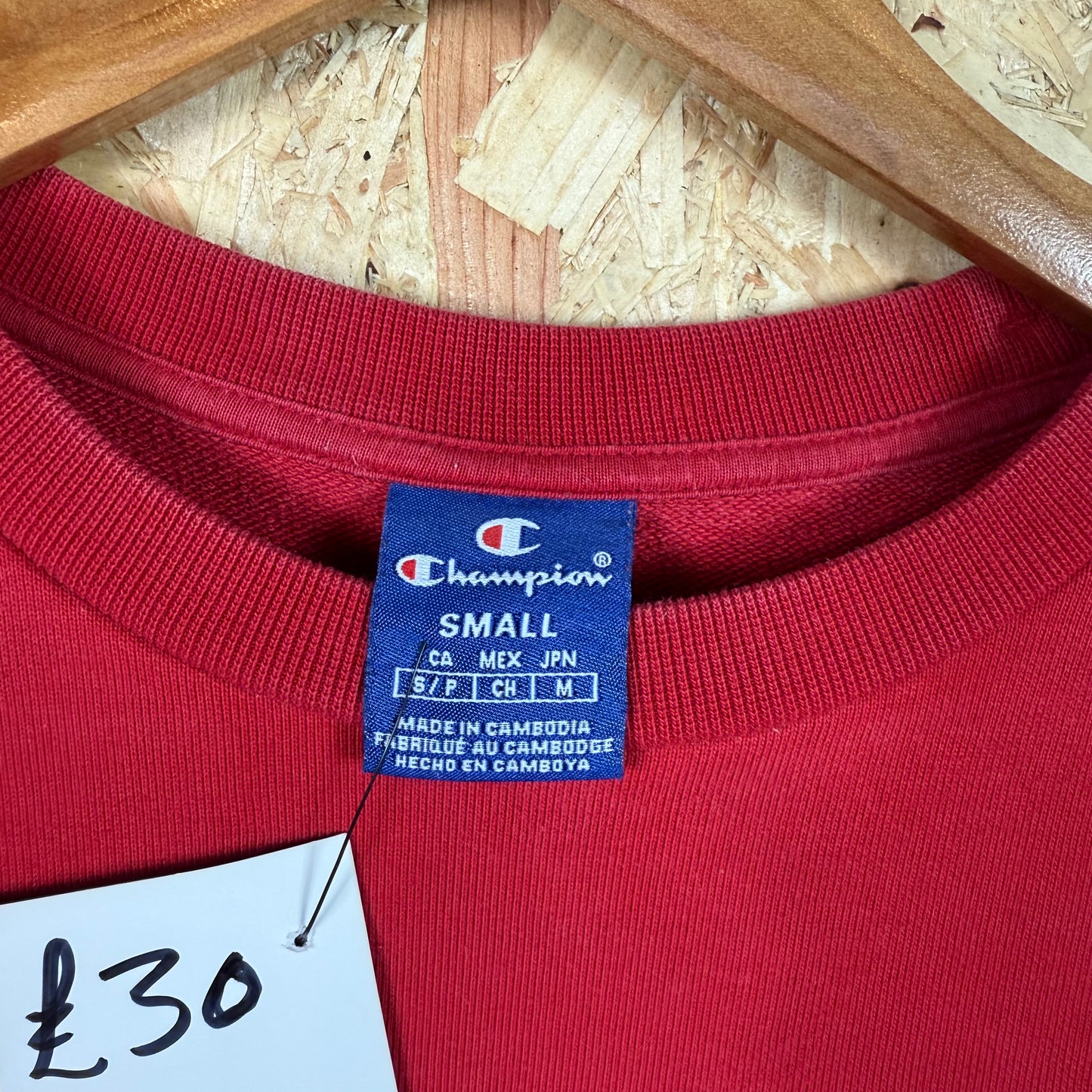 Champion Red Spell out Sweatshirt Size S