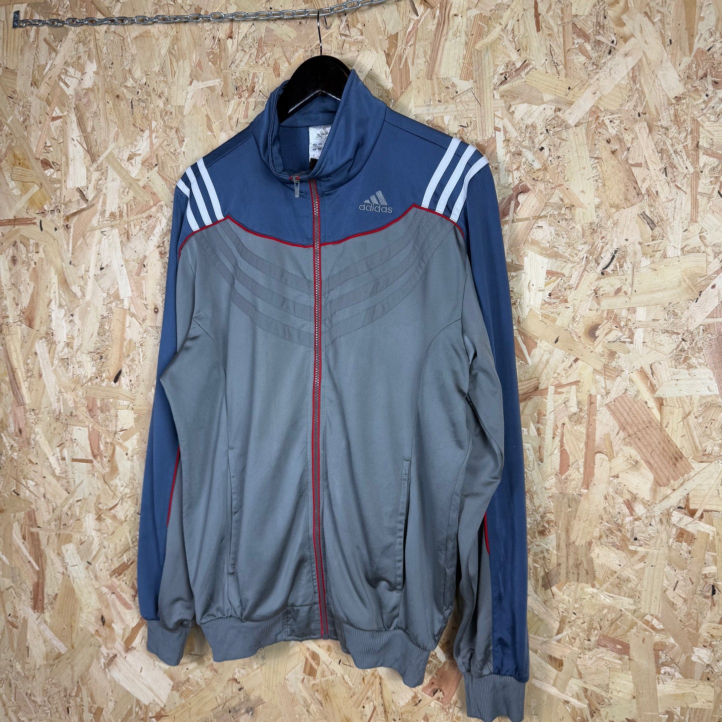 Adidas Track Jacket Blue/ Grey Full Zip Size S