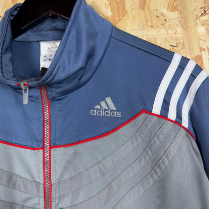 Adidas Track Jacket Blue/ Grey Full Zip Size S