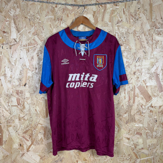 Aston Villa 1992/93 Home Football Shirt Umbro Size XL