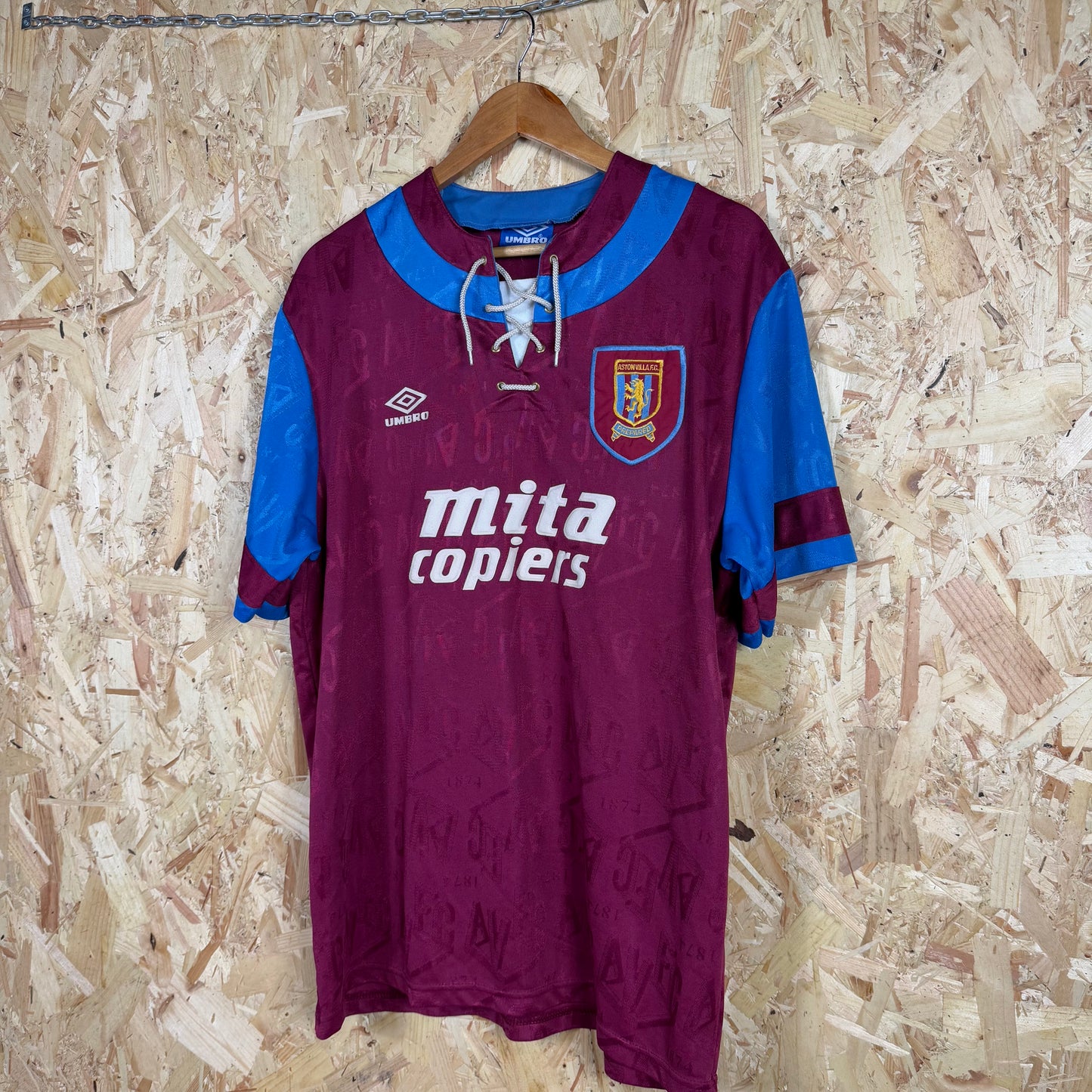 Aston Villa 1992/93 Home Football Shirt Umbro Size XL