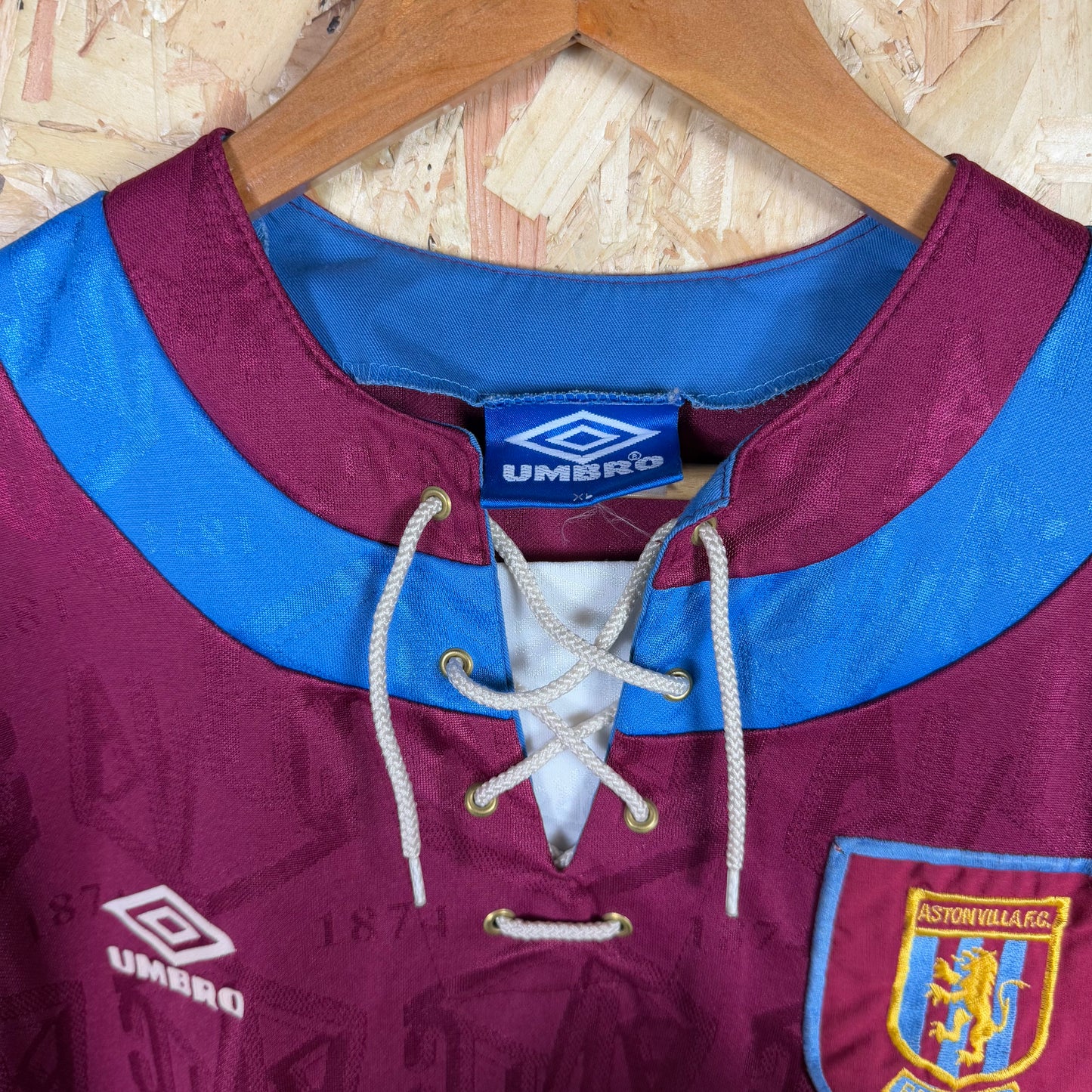 Aston Villa 1992/93 Home Football Shirt Umbro Size XL