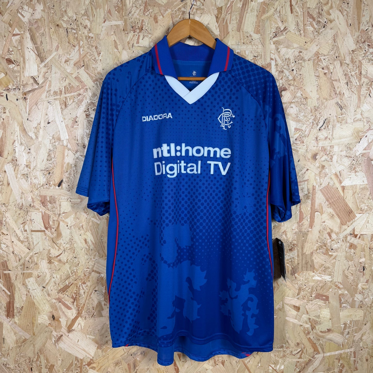 Rangers 2002/03 Home Shirt Blue Diadora Short Sleeve Size 2XL