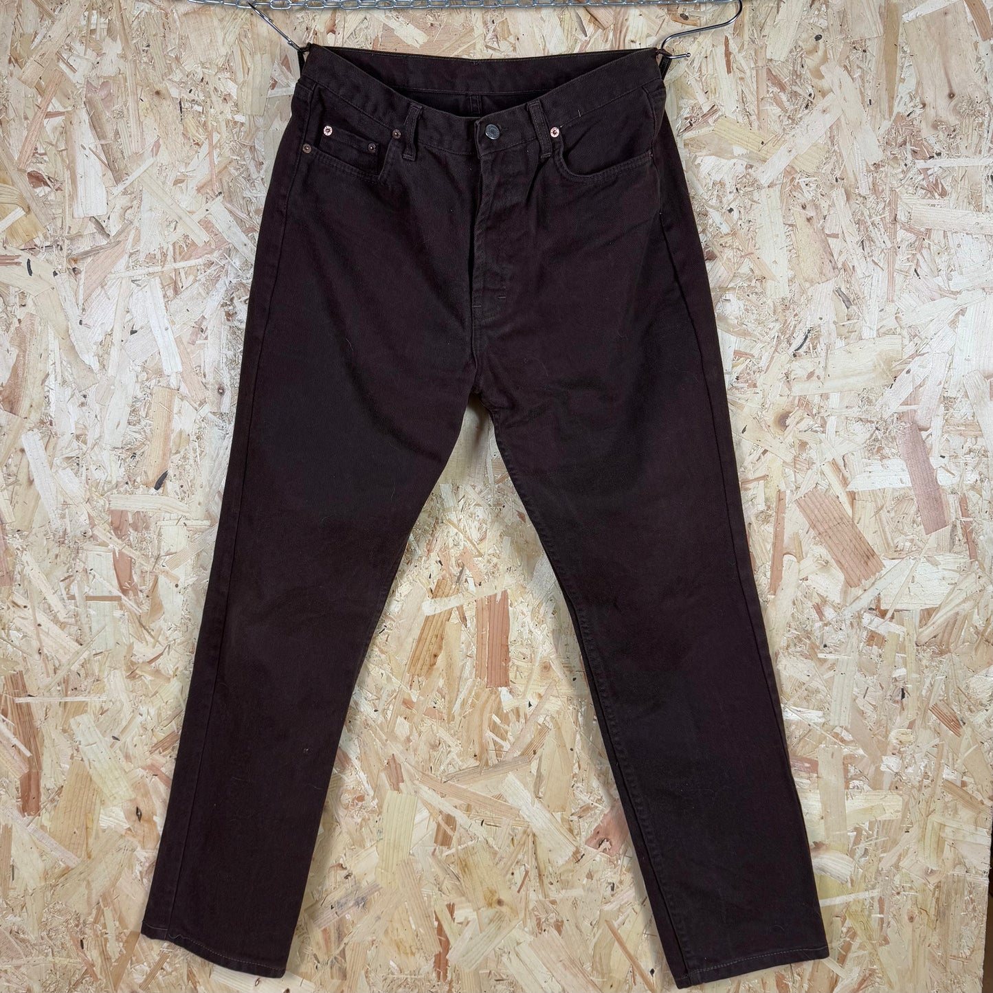 Levis 501 Brown Trousers Button Fly 32W 32L