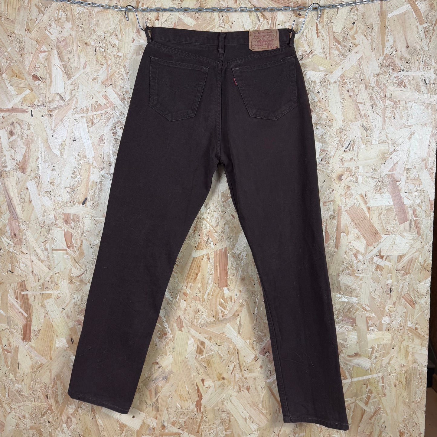 Levis 501 Brown Trousers Button Fly 32W 32L