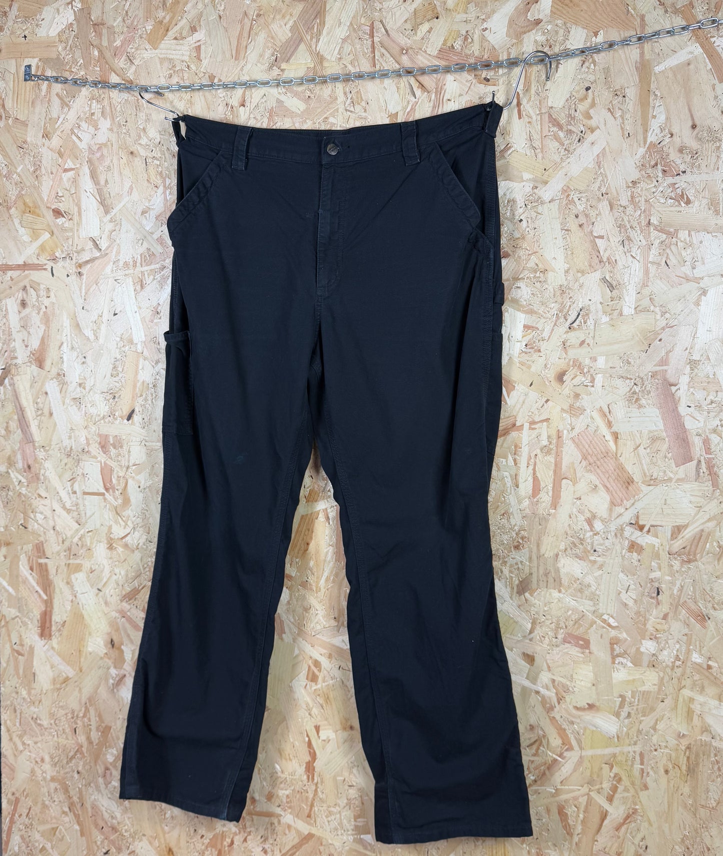 Carhartt Carpenter Trousers Black Zip Fly 38W 30L