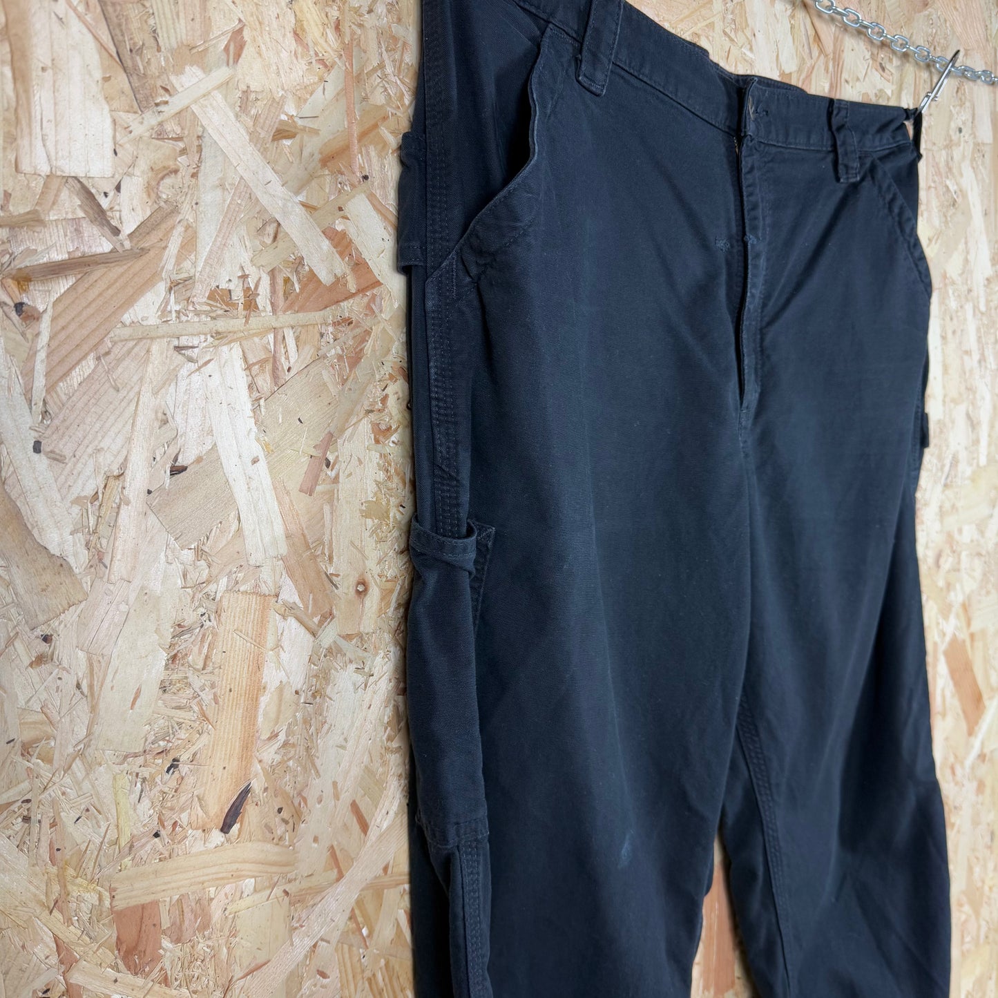 Carhartt Carpenter Trousers Black Zip Fly 38W 30L