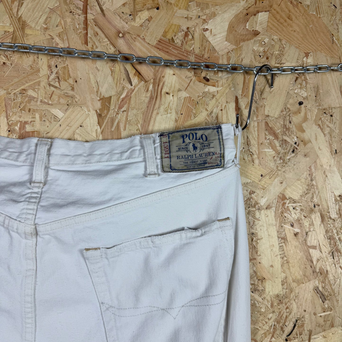 Polo Ralph Lauren White Trousers Zip Fly 38W 32L