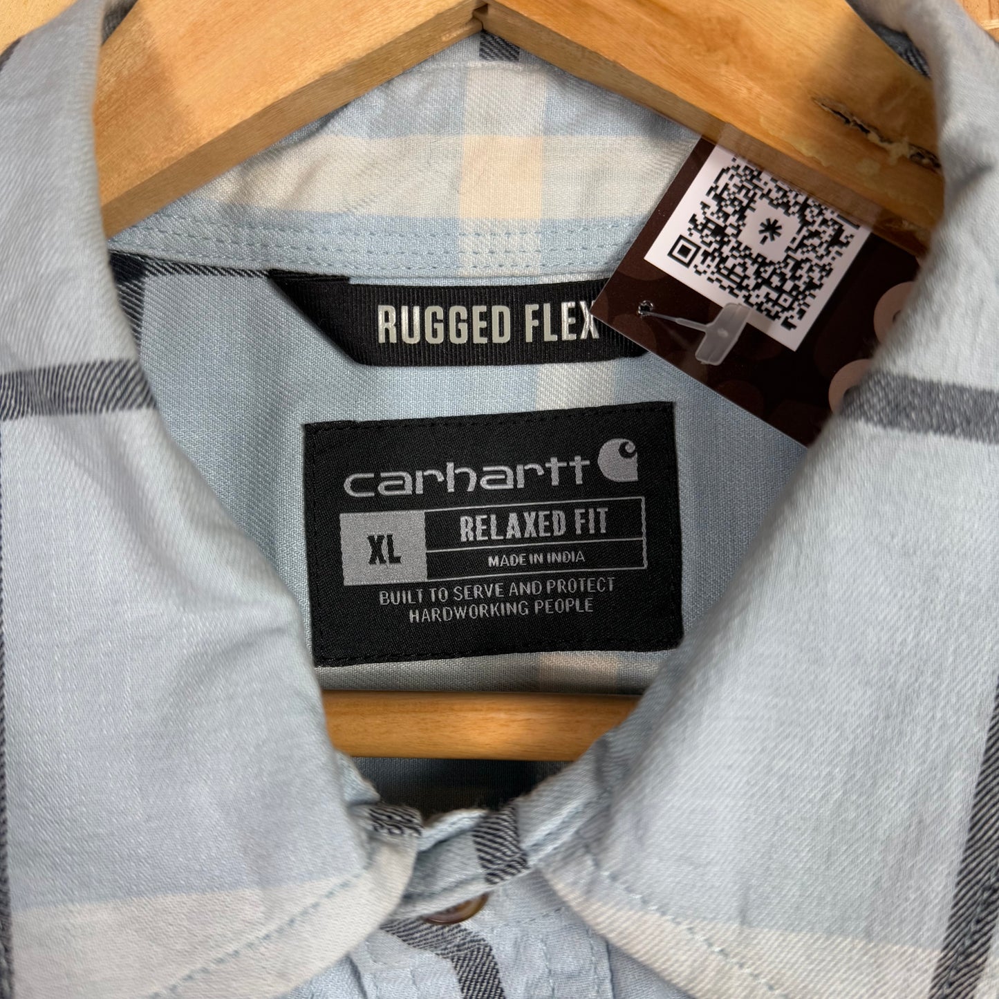 Carhartt Sky Blue Check Shirt Size XL