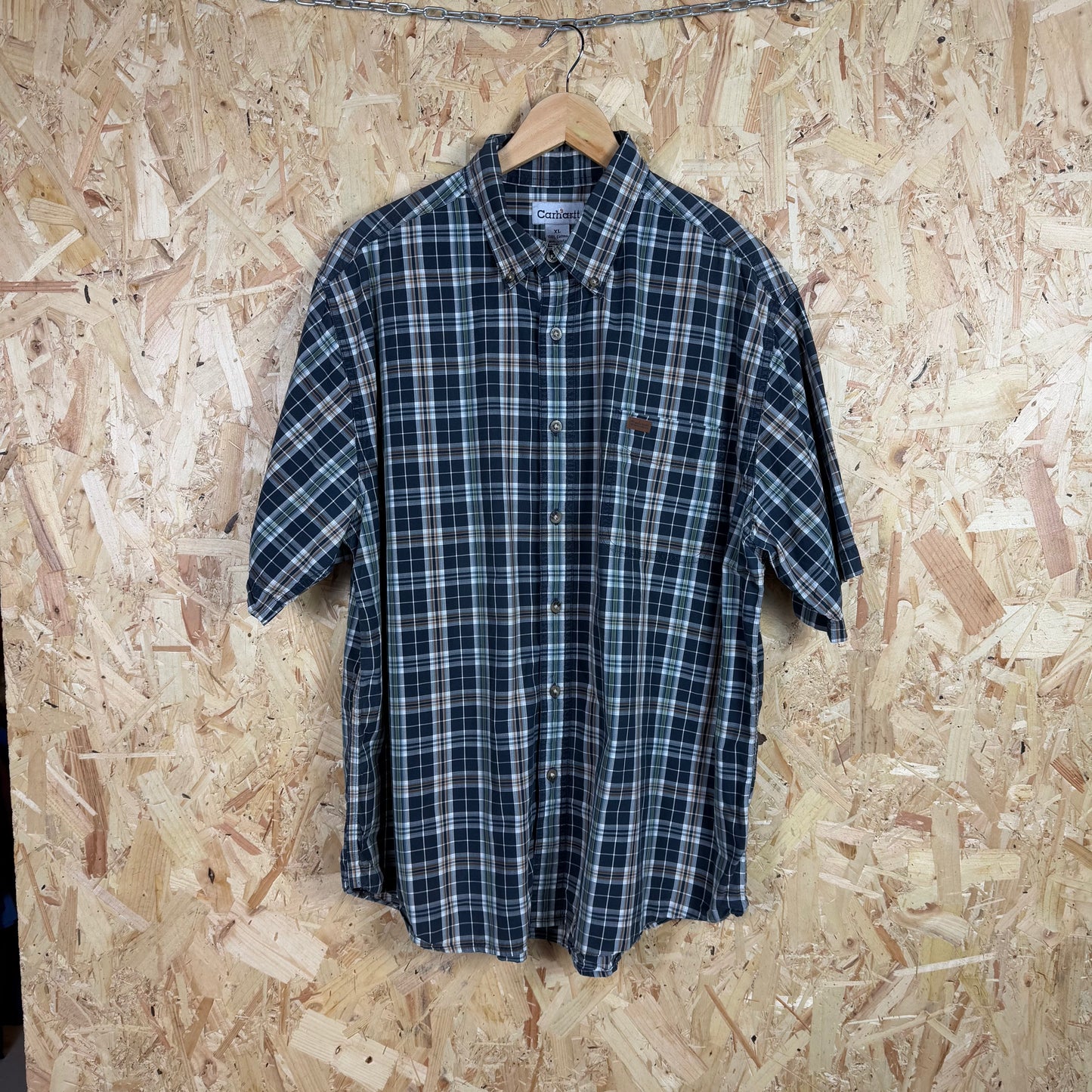 Carhartt Dark Blue Check Shirt Size XL