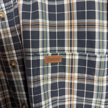 Carhartt Dark Blue Check Shirt Size XL