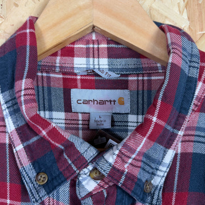 Carhartt Red And Blue Check Long Sleeve Shirt Size L