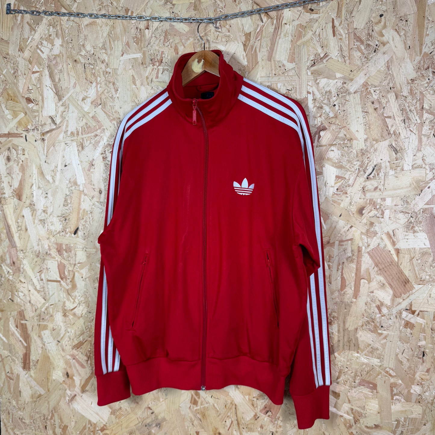 Adidas Track Jacket Red Size L Full Zip