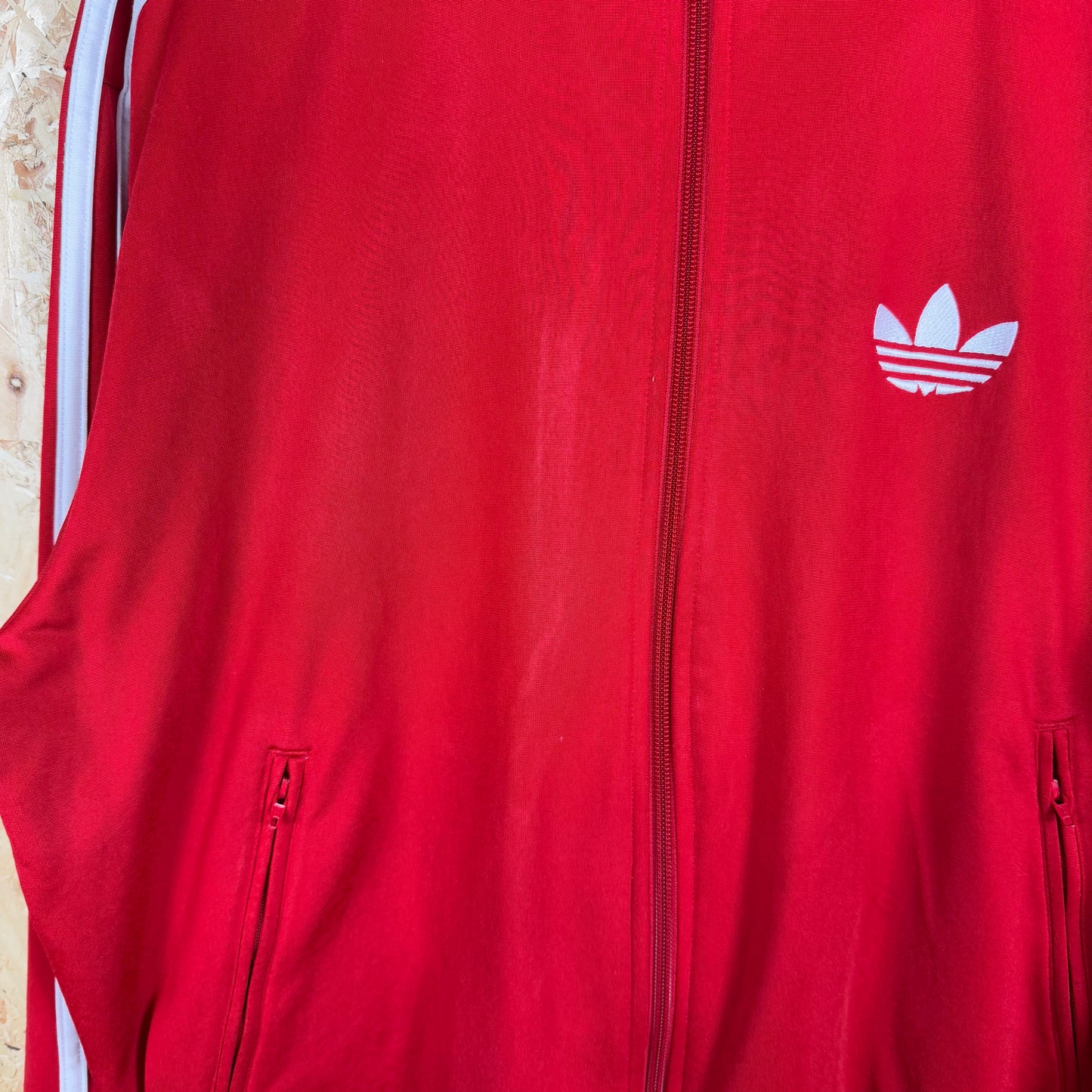 Adidas Track Jacket Red Size L Full Zip