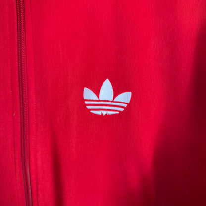 Adidas Track Jacket Red Size L Full Zip