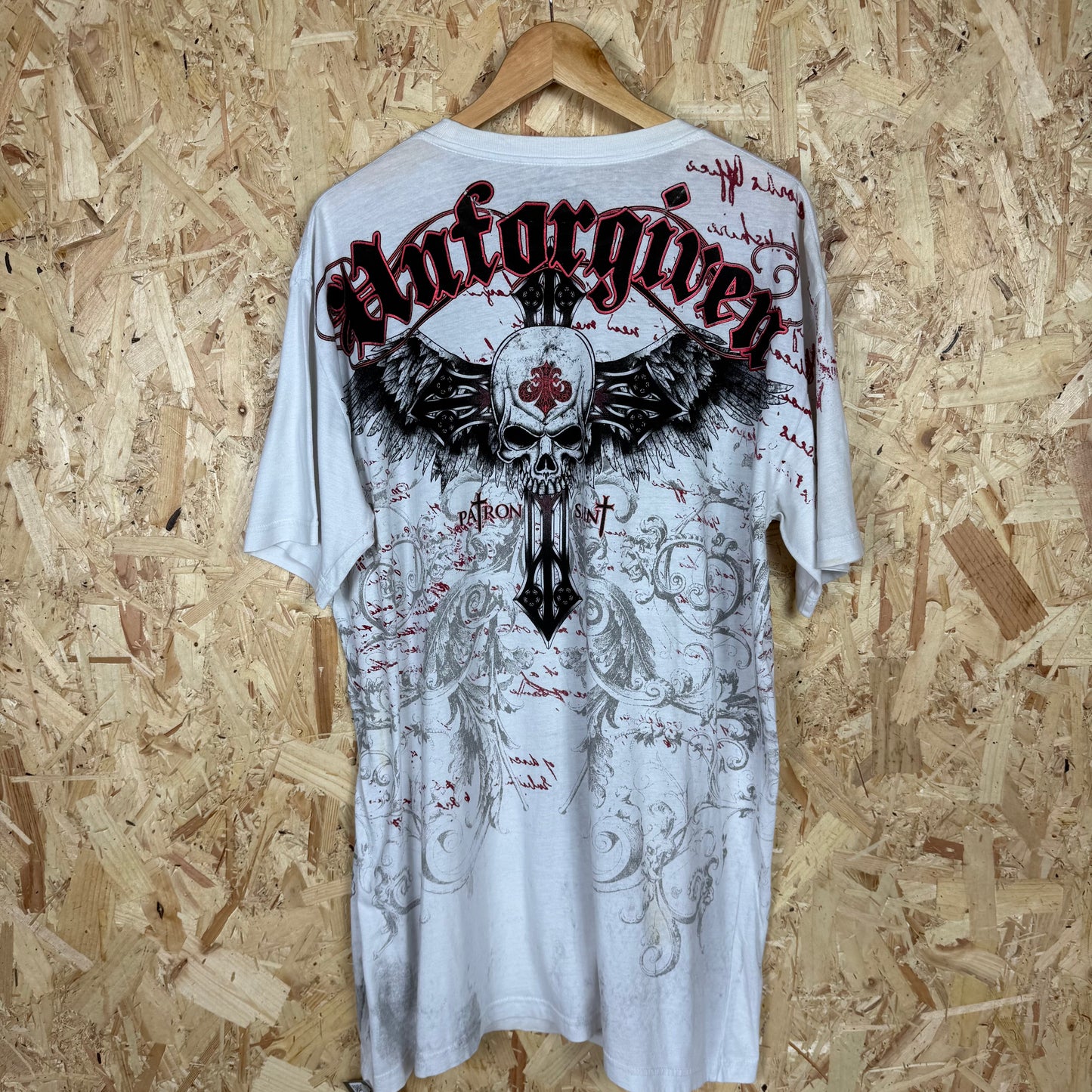 XZAVER White Rhinestone Y2k Emo Rock T-Shirt Size 2XL