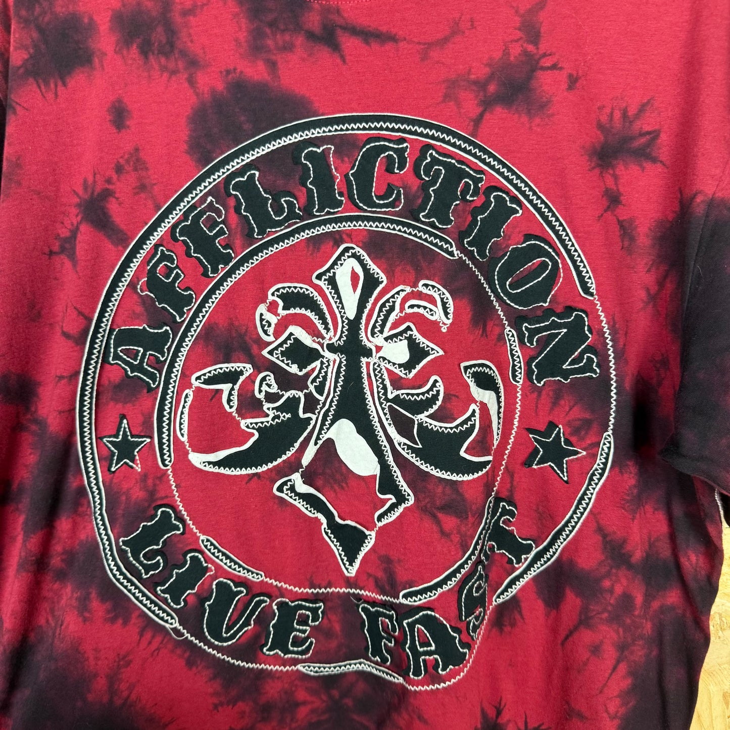 Affliction Red Tie Dye T-Shirt Size 2XL