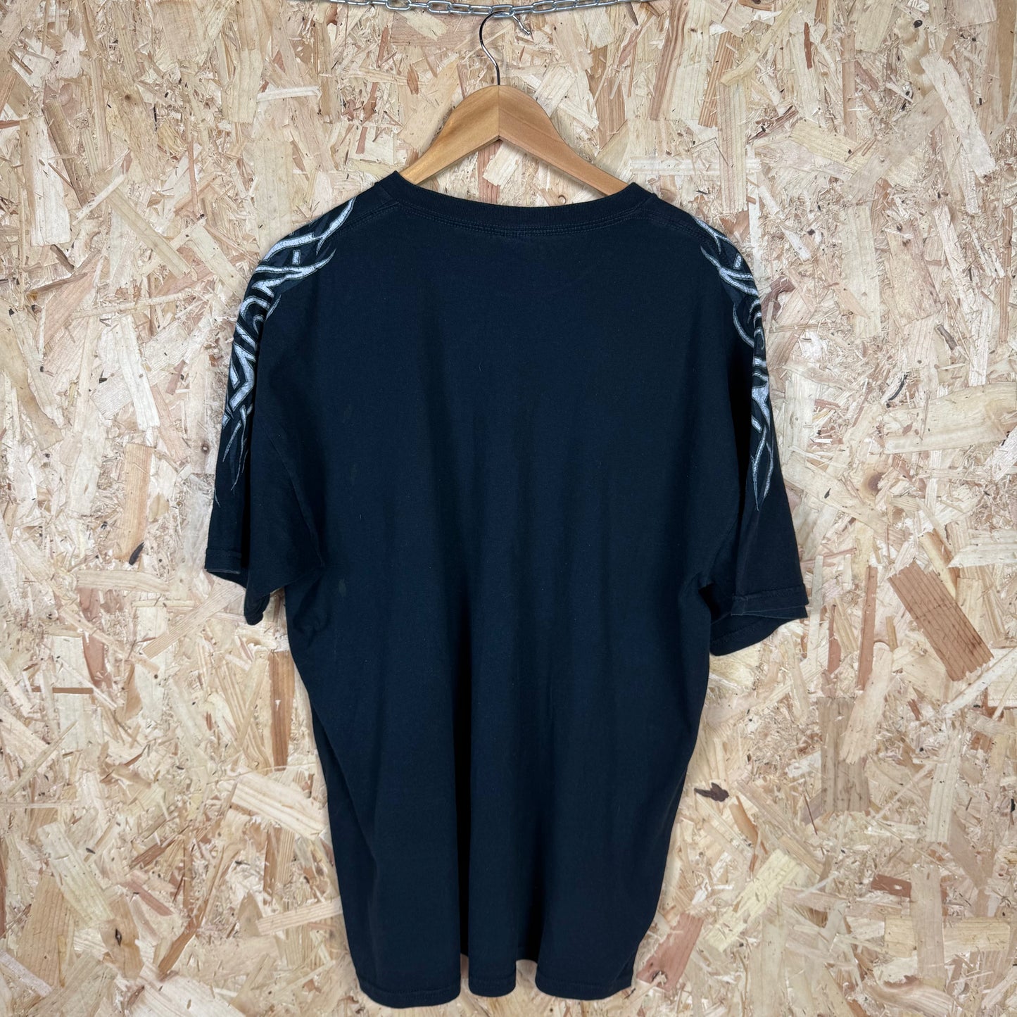 Y2K Skull T-Shirt Emo Rock Black Short Sleeve Size XL