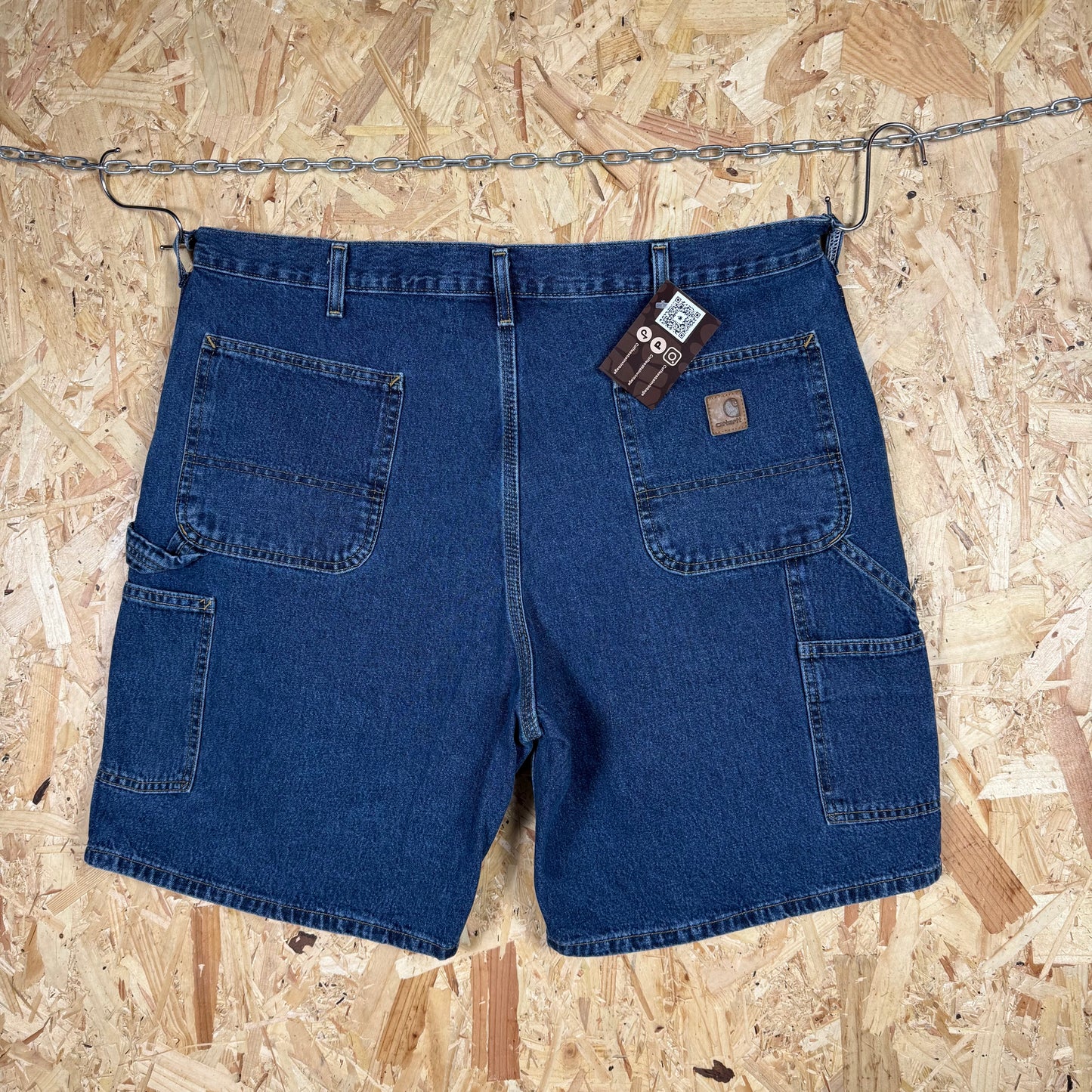 Carhartt Carpenter Blue Denim Workwear Shorts Relaxed Fit W38